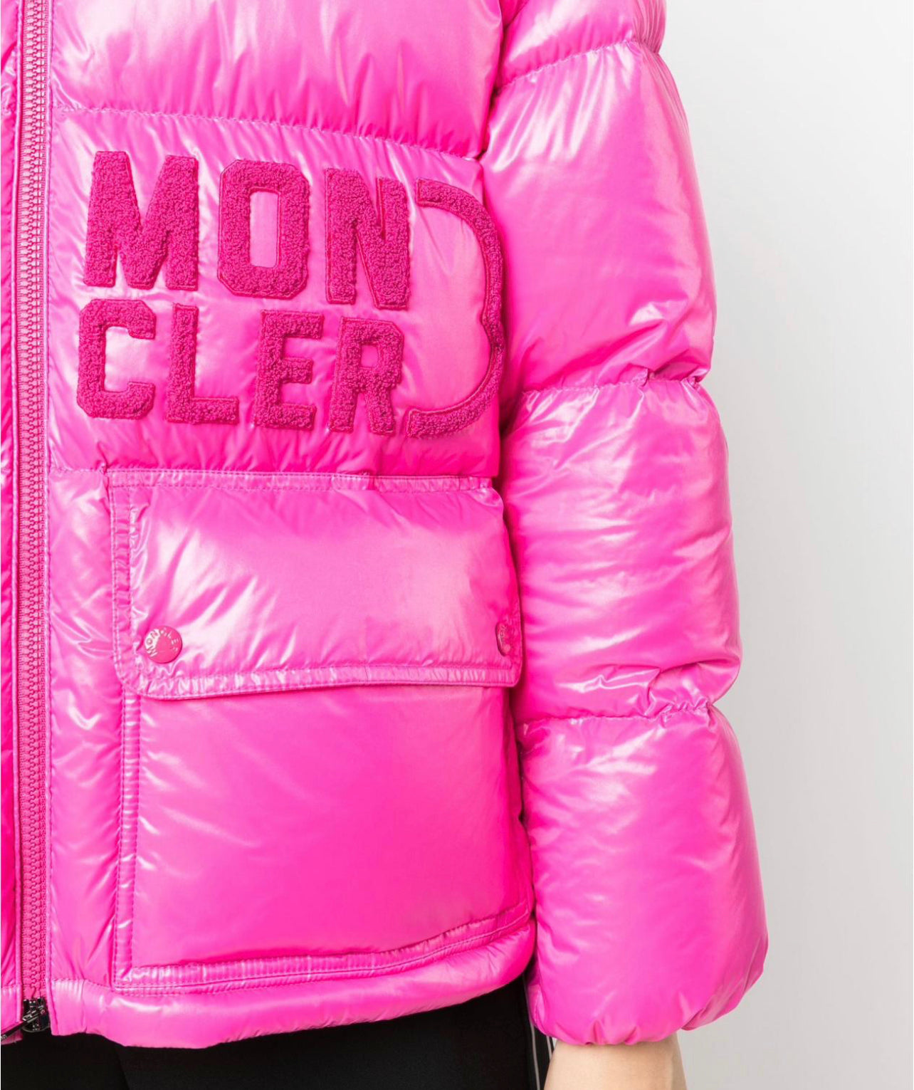 MONCLER DONNA SCRITTA CORTO FUCSIA