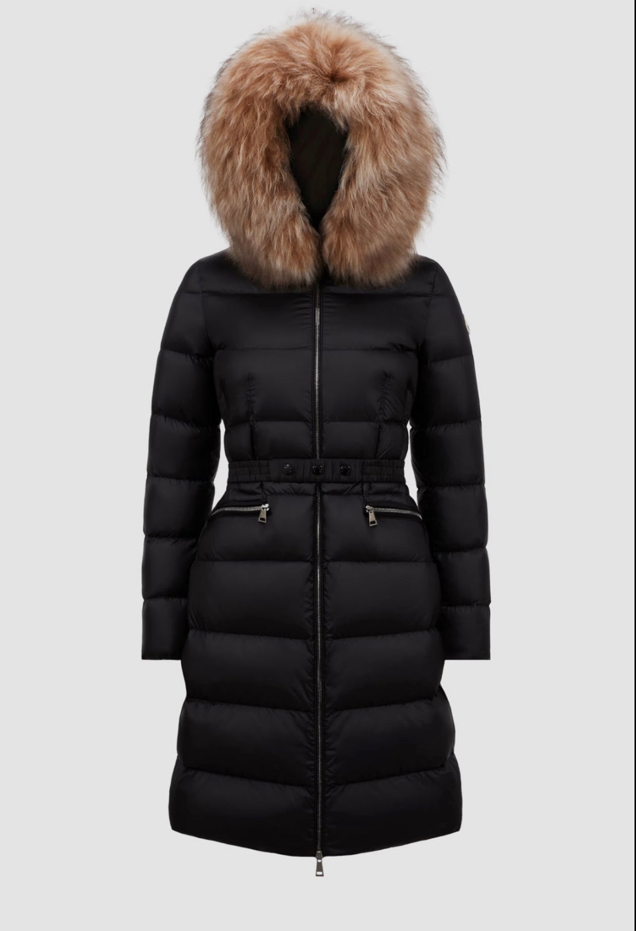 MONCLER DONNA NERO LUNGO  CON PELLICCIA