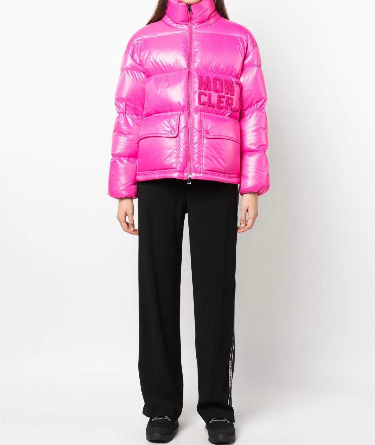 MONCLER DONNA SCRITTA CORTO FUCSIA