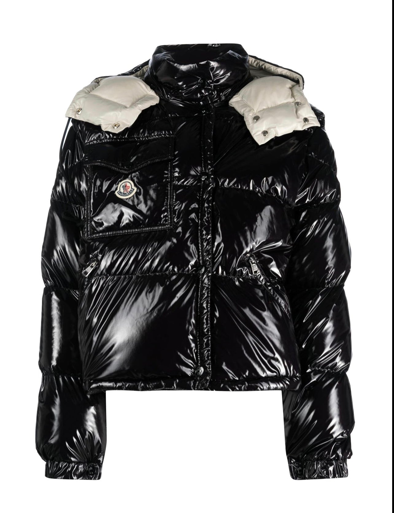 MONCLER DONNA CORTO LUCIDO LOGO PETTO