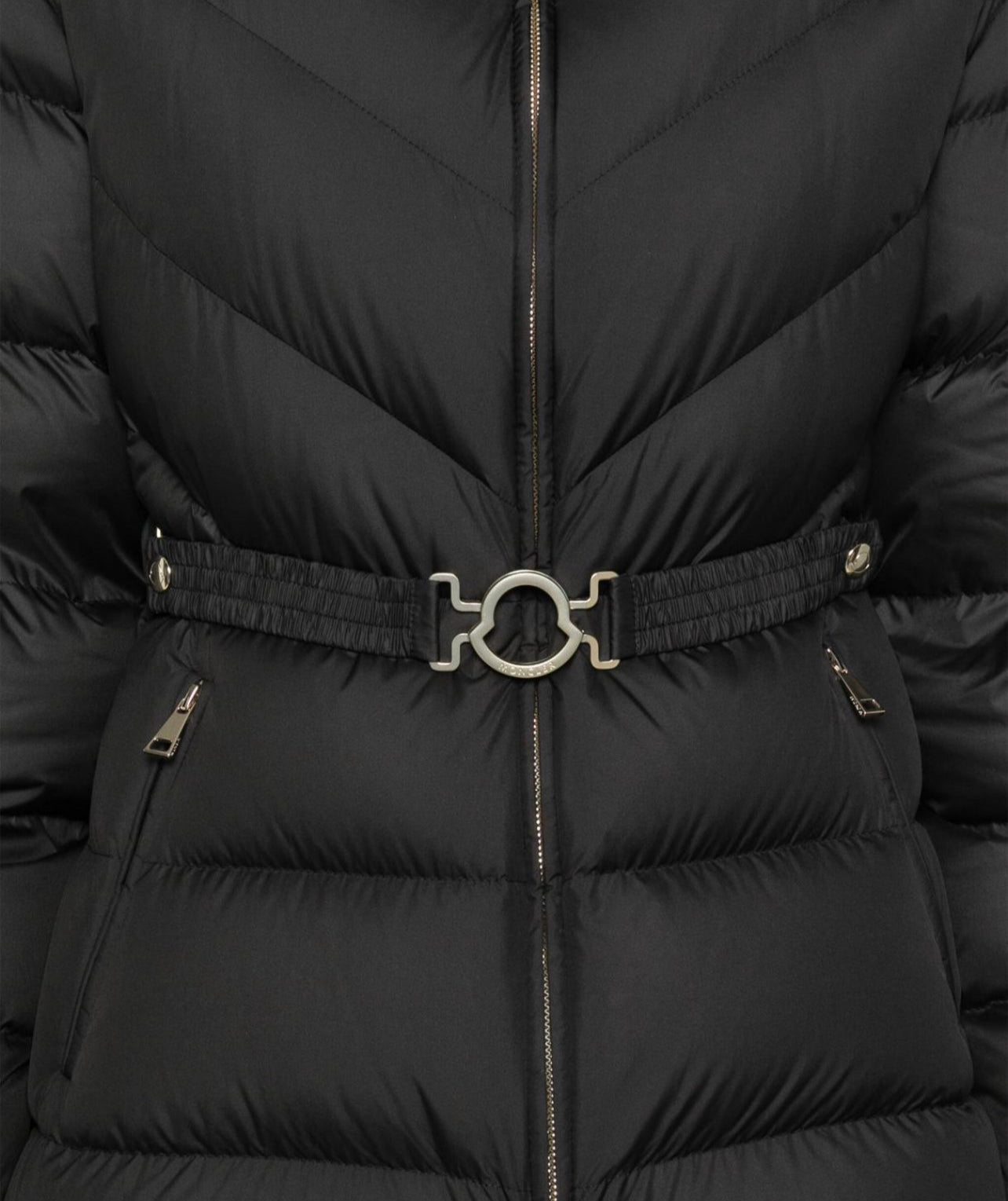 MONCLER DONNA NERO CON CINTA LOGO