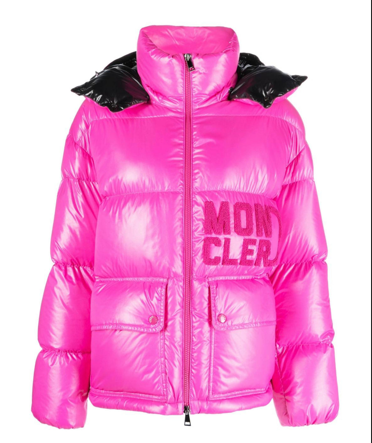 MONCLER DONNA SCRITTA CORTO FUCSIA