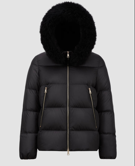 MONCLER DONNA NERO CON PELLICCIA