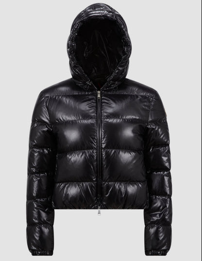 MONCLER DONNA CORTO NERO LUCIDO CAPPUCCIO